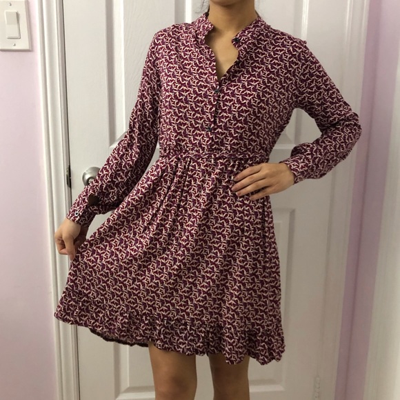Burgundy button up flowy dress - Picture 10 of 10